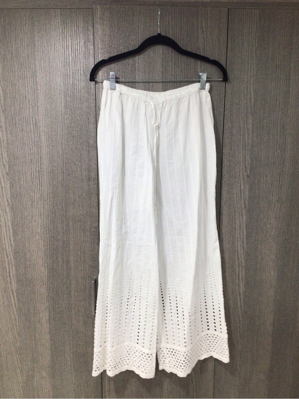 Women’s White Eyelet Swim Coverup Pants